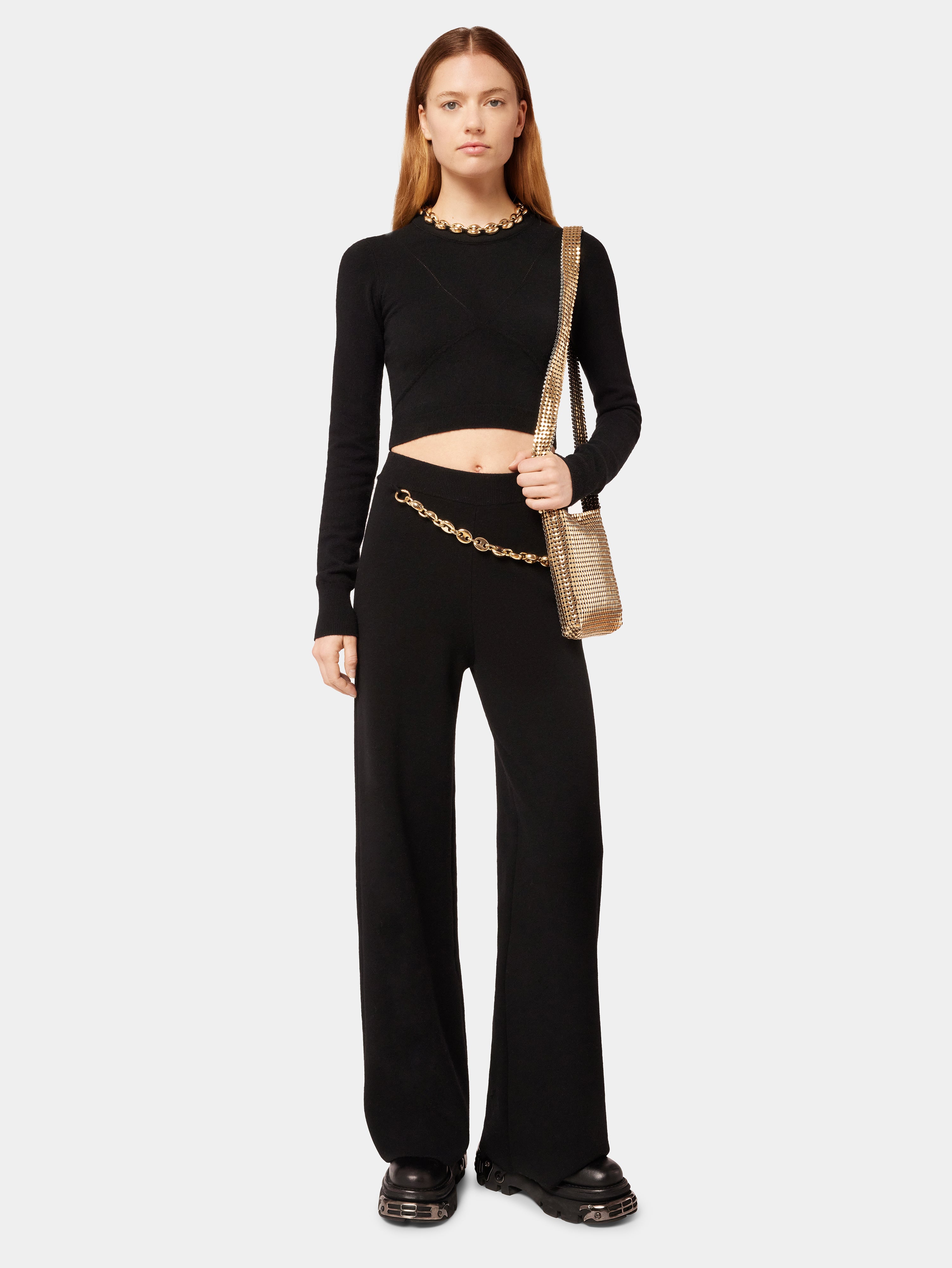 Buy Light Gold Solid Pants Online - W for Woman